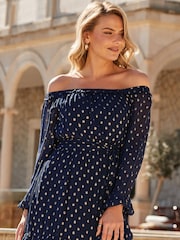 Sosandar Blue Petite Contrast Trim Kimono Sleeve 100% Cotton Top - Image 5 of 5