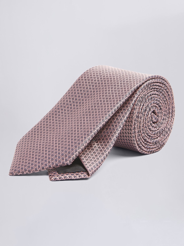 MOSS Pink Textured Tie - Image 1 of 2 MOSS Pink Textured Tie - Image 1 of 2