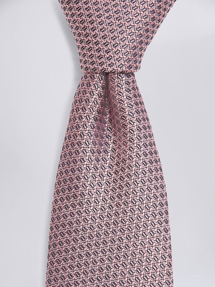 MOSS Pink Textured Tie - Image 2 of 2 MOSS Pink Textured Tie - Image 2 of 2