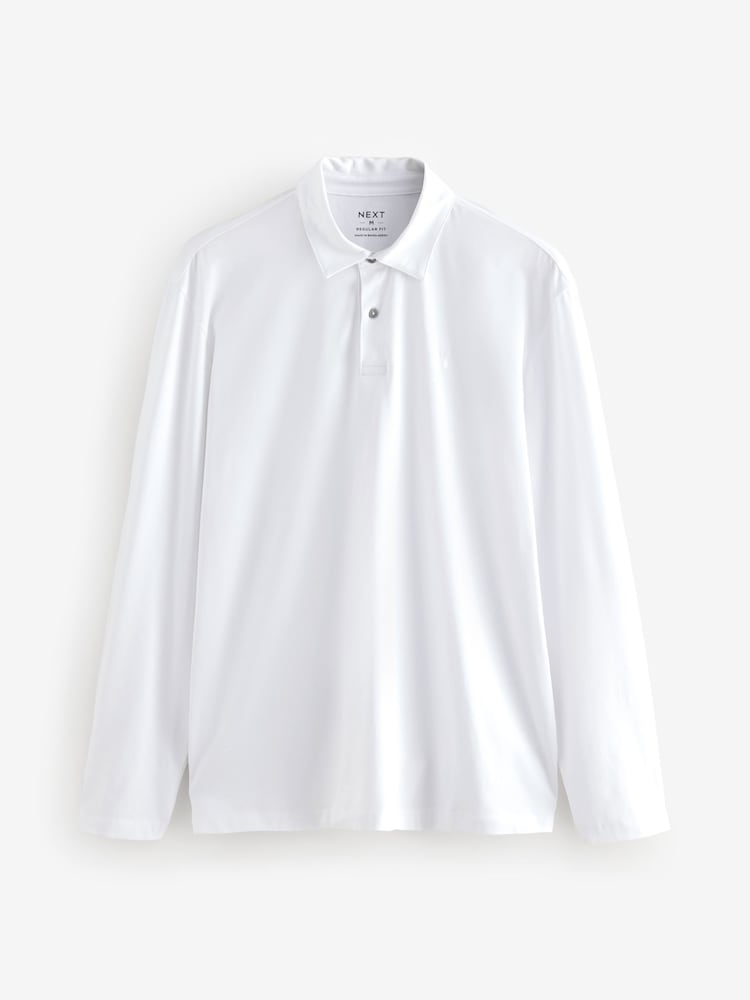 Noir/Blanc/Navy/Neutre - Lot de 5 polos en jersey à manches longues - Image 12 of 16