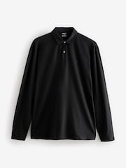 Black/White/Navy/Neutrals Long Sleeve Jersey Polo Shirts 5 Pack - Image 14 of 16