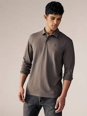 Black/White/Navy/Neutrals Long Sleeve Jersey Polo Shirts 5 Pack - Image 2 of 16