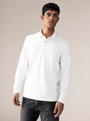 Black/White/Navy/Neutrals Long Sleeve Jersey Polo Shirts 5 Pack - Image 6 of 16