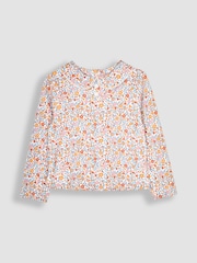 JoJo Maman Bébé Mustard Ditsy Floral Peter Pan Top - Image 1 of 3