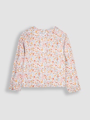 JoJo Maman Bébé Mustard Ditsy Floral Peter Pan Top - Image 2 of 3