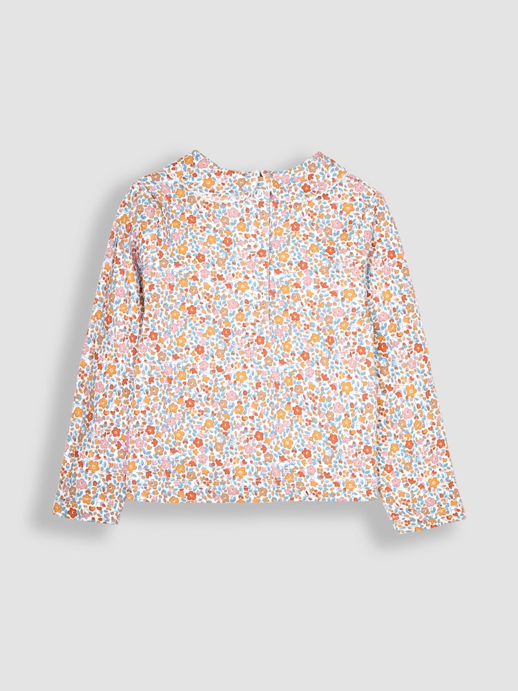 JoJo Maman Bébé Mustard Ditsy Floral Peter Pan Top - Image 2 of 3