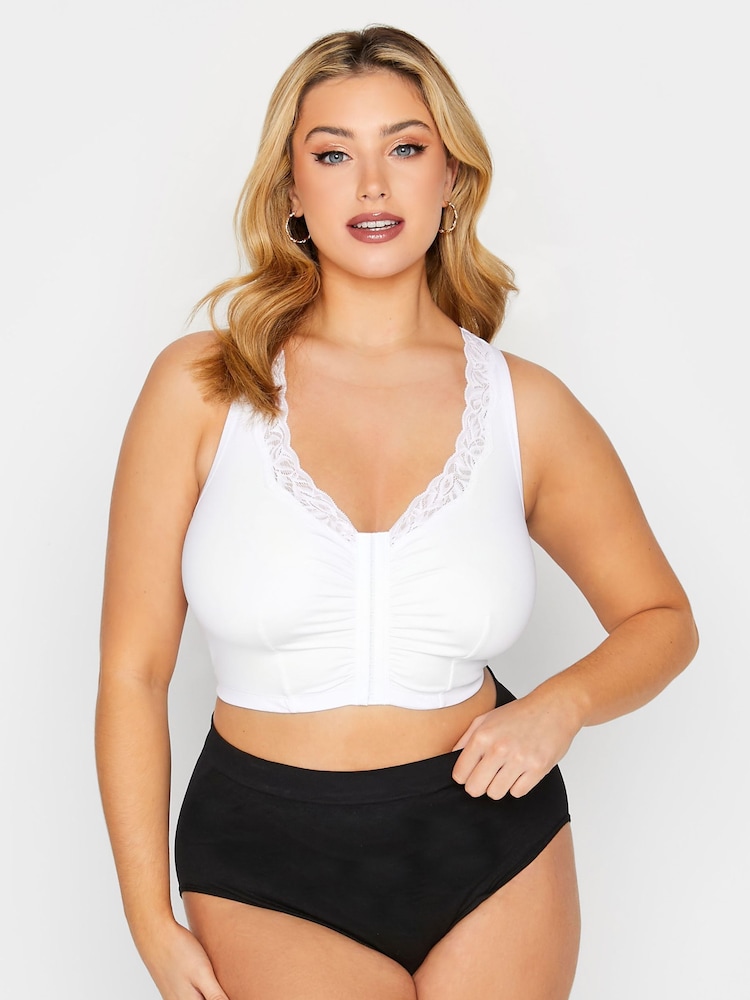 Yours Curve Black Lace Trim Front Fastening Bra 2 Pack - Image 5 of 5 Yours Curve Black Lace Trim Front Fastening Bra 2 Pack - Image 5 of 5