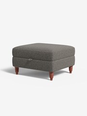 MADE.COM Basket Weave Dark Natural Orson Footstool - Image 1 of 3