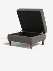 MADE.COM Basket Weave Dark Natural Orson Footstool - Image 2 of 3