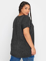 Yours Curve Grey Cut Out Butterfly Embellished 100% Cotton T-Shirt - Image 3 of 5