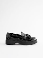 Black Patent Forever Comfort® Chunky Brogue Tassel Loafers - Image 2 of 5