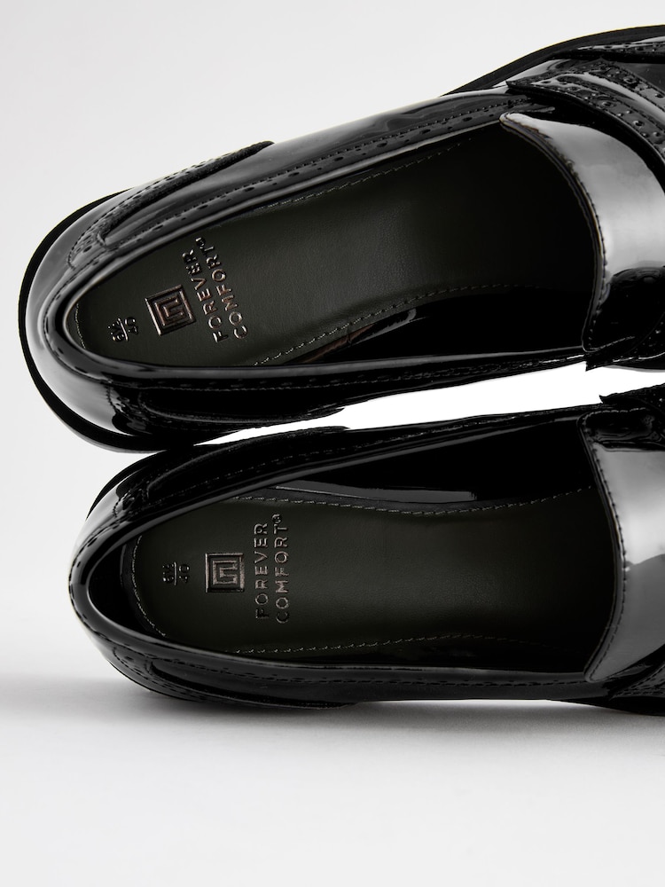 Black Patent Forever Comfort® Chunky Brogue Tassel Loafers - Image 5 of 5