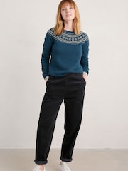 Seasalt Cornwall Black Porfell 100% Cotton Trousers - Image 1 of 5