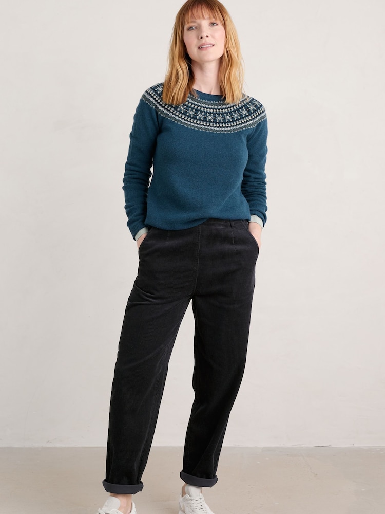 Seasalt Cornwall Black Porfell 100% Cotton Trousers - Image 1 of 5