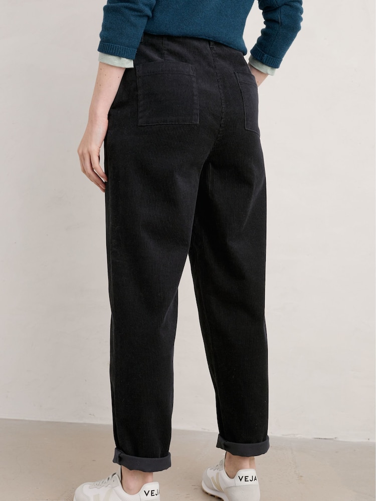Seasalt Cornwall Black Porfell 100% Cotton Trousers - Image 2 of 5