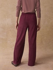 Burgundy Pull On Wide Leg Corduroy Trousers - Image 4 of 8