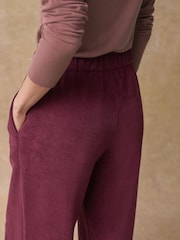 Burgundy Pull On Wide Leg Corduroy Trousers - Image 5 of 8