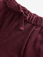 Burgundy Pull On Wide Leg Corduroy Trousers - Image 7 of 8
