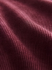 Burgundy Pull On Wide Leg Corduroy Trousers - Image 8 of 8