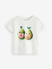 White Avocado Character 100% Cotton Short Sleeve T-Shirt (3mths-7yrs) - Image 1 of 3