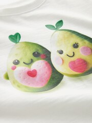 White Avocado Character 100% Cotton Short Sleeve T-Shirt (3mths-7yrs) - Image 3 of 3