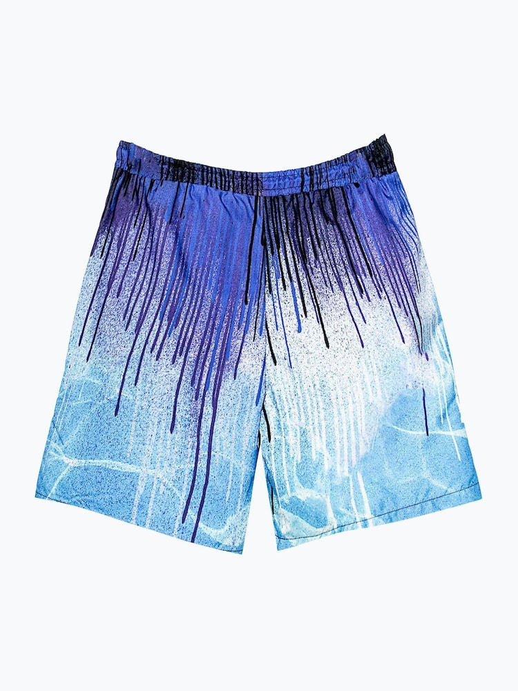 Hype. Boys Blue Multi Pool Drips Swim Shorts - Image 2 of 3