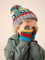 Green Tractor Hat And Mittens Set (3mths-10yrs) - Image 1 of 6