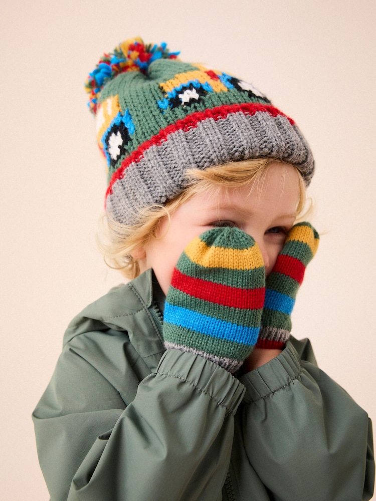 Green Tractor Hat And Mittens Set (3mths-10yrs) - Image 1 of 6 Green Tractor Hat And Mittens Set (3mths-10yrs) - Image 1 of 6