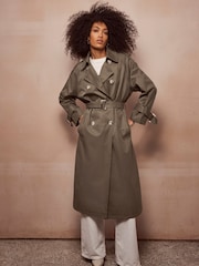 Mint Velvet Green Structured Trench Coat - Image 2 of 4