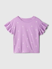 Gap Purple Ruffle Short Sleeve T-Shirt (Newborn-5yrs) - Image 1 of 2