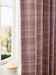 Cortinas com ilhós xadrez escovados - Imagem 4 de 4