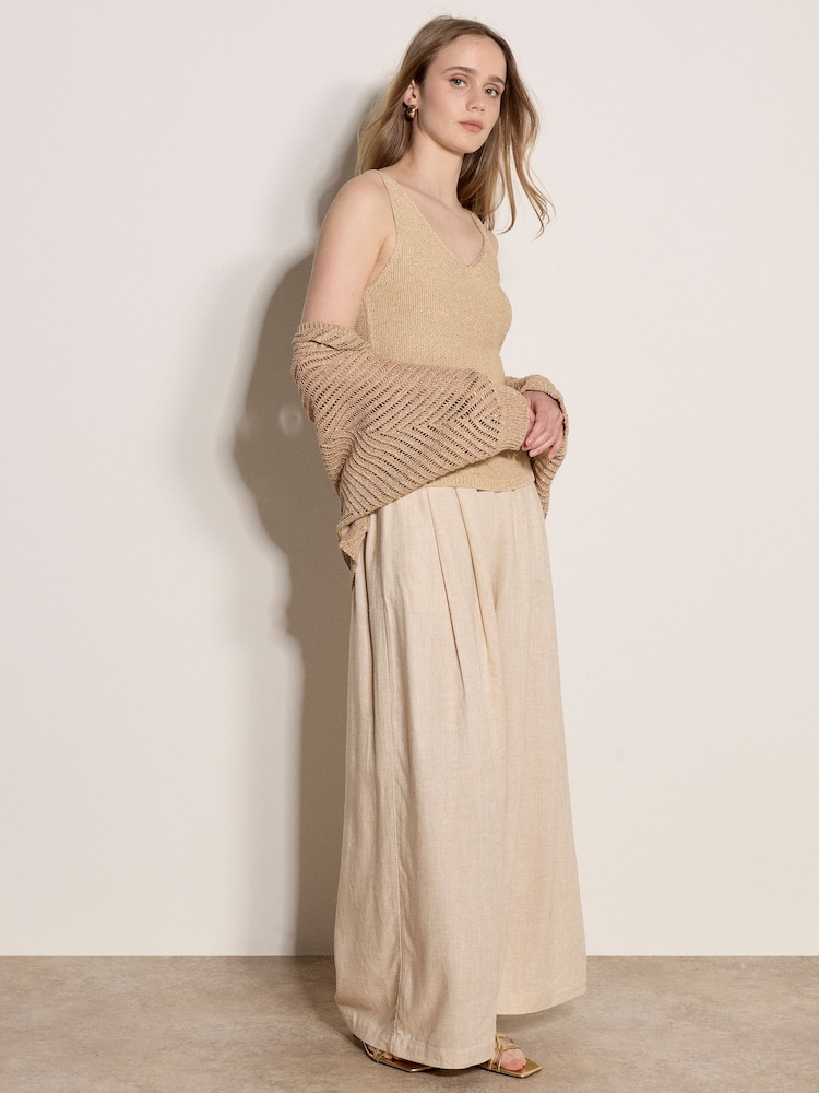 Apricot Gold Gold Sparkle Knitted Cami Top - Image 1 of 5 Apricot Gold Gold Sparkle Knitted Cami Top - Image 1 of 5