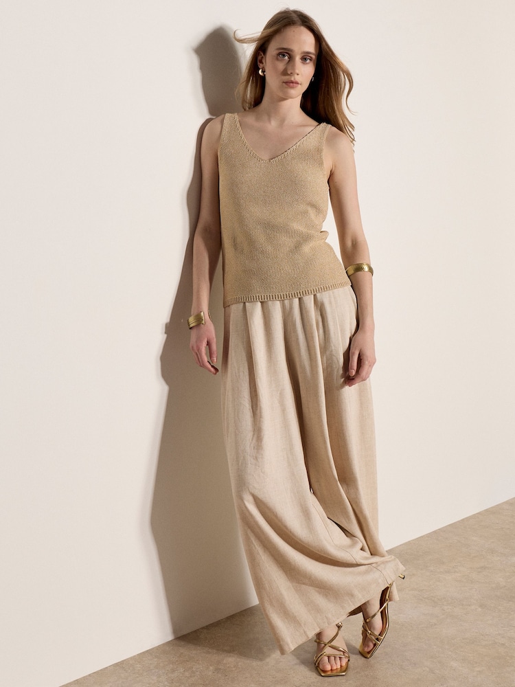 Apricot Gold Gold Sparkle Knitted Cami Top - Image 2 of 5 Apricot Gold Gold Sparkle Knitted Cami Top - Image 2 of 5
