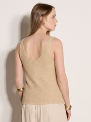Apricot Gold Gold Sparkle Knitted Cami Top - Image 3 of 5