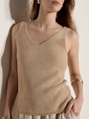 Apricot Gold Gold Sparkle Knitted Cami Top - Image 4 of 5