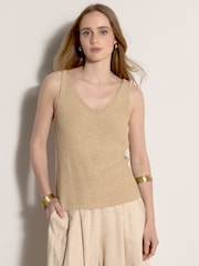 Apricot Gold Gold Sparkle Knitted Cami Top - Image 5 of 5