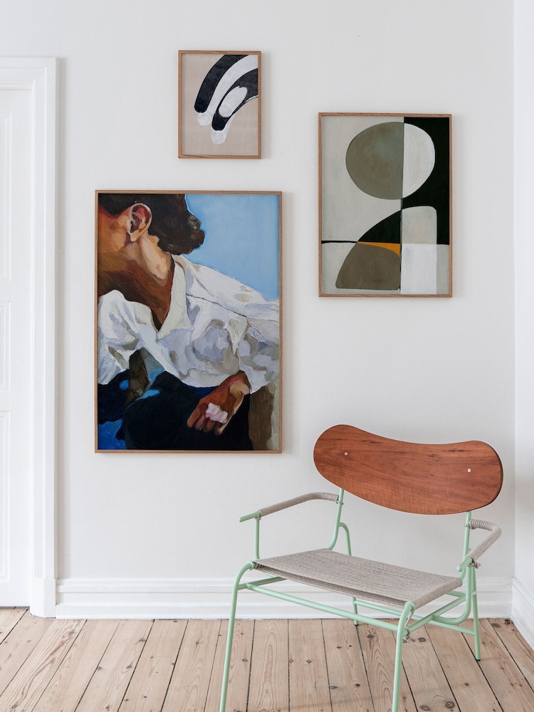 Paper Collective Grey The Voice Within 02 Framed Wall Art Print in Natural Oak Frame - Image 4 of 4