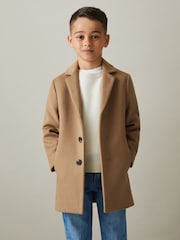 Reiss Camel Gable 3-9 yrs Single Breasted Overcoat - Image 3 of 4