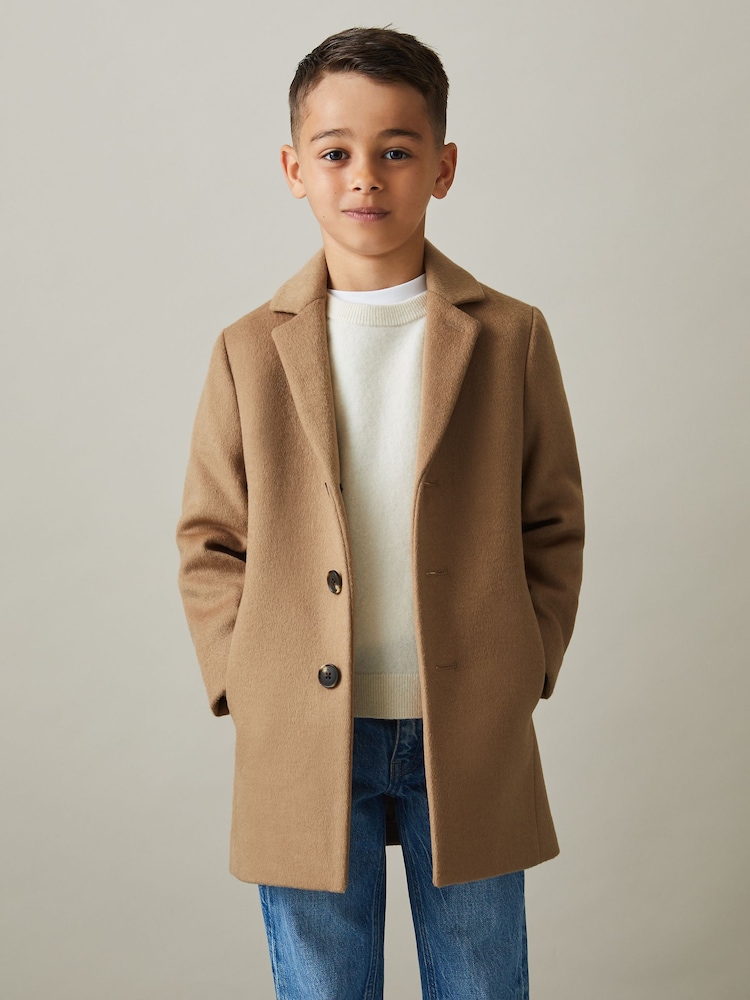 Reiss Camel Gable 3-9 yrs Single Breasted Overcoat - Image 3 of 4