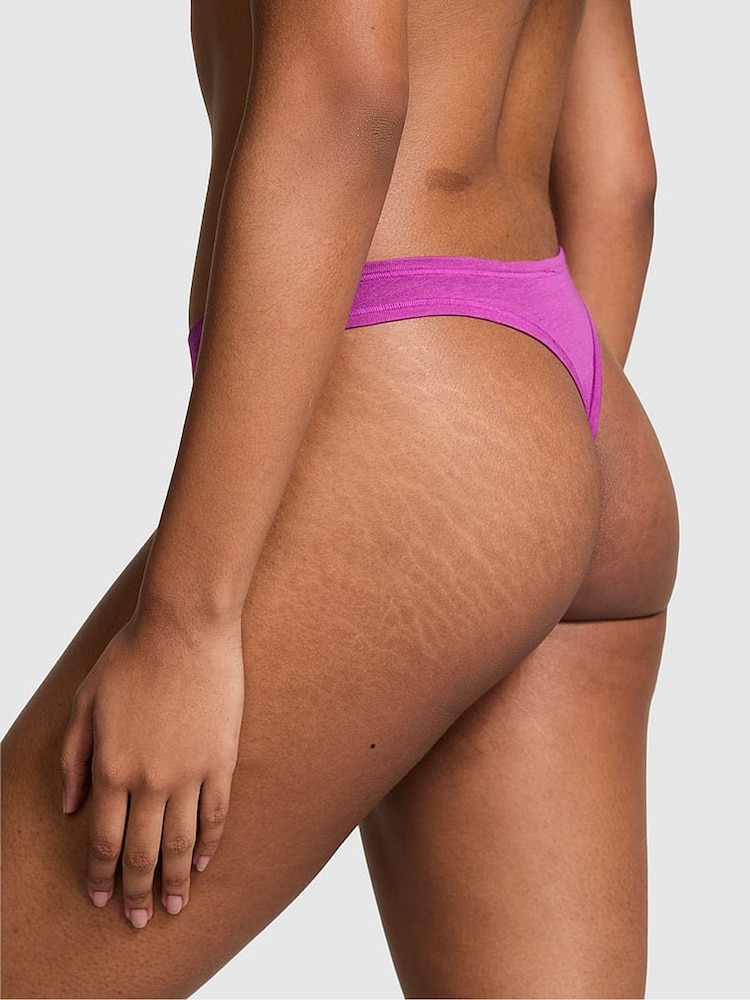 Victoria's Secret PINK Deep Berry Purple Thong Cotton Cheeky Knickers - Image 2 of 3