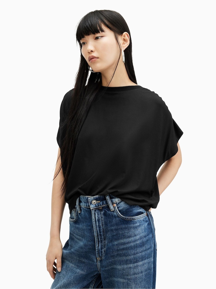 AllSaints Black Natalie T-Shirt - Image 1 of 7