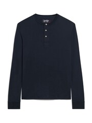 Superdry Blue 100% Cotton Merchant Store Jersey Grandad Top - Image 4 of 6
