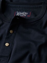 Superdry Blue 100% Cotton Merchant Store Jersey Grandad Top - Image 5 of 6
