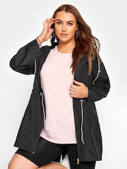 Yours Curve Black Pocket Parka With Contrast Jacket - Image 1 of 5