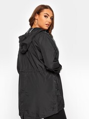 Yours Curve Black Pocket Parka With Contrast Jacket - Image 3 of 5