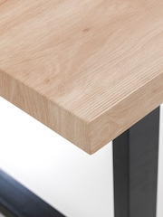 Julian Bowen Oak  Black Berwick Dining Table - Image 5 of 6