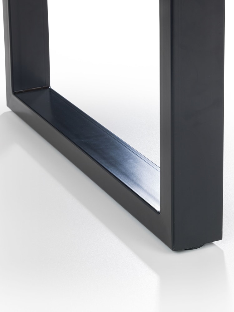 Julian Bowen Oak  Black Berwick Dining Table - Image 6 of 6