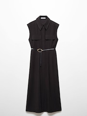 Mango Black Belt Shirt Dress - Image 5 of 6