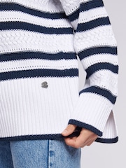 U.S. Polo Assn. Blue Oversized Womens Pointelle Knit Jumper - Image 2 of 8