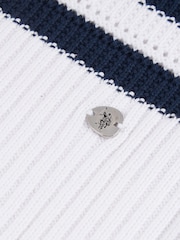 U.S. Polo Assn. Blue Oversized Womens Pointelle Knit Jumper - Image 7 of 8